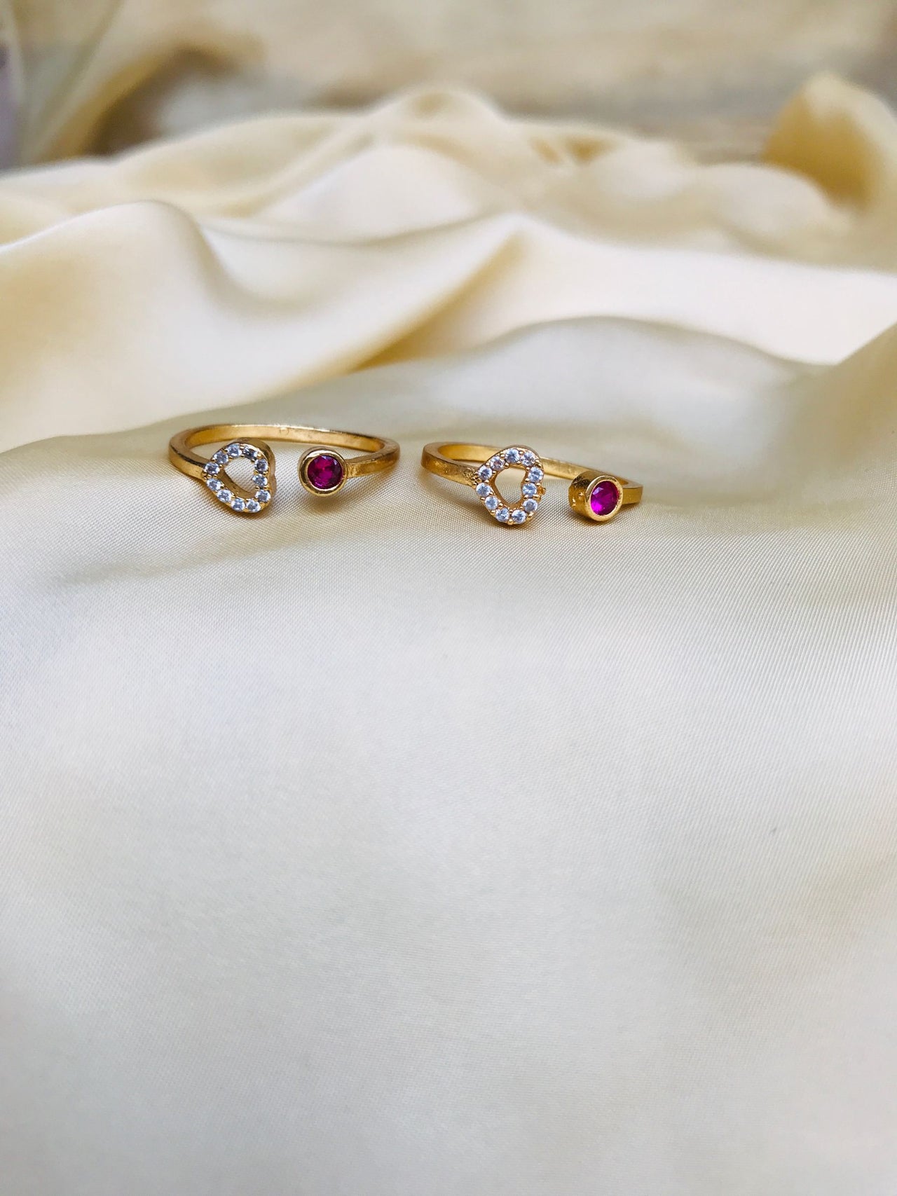Heart Shape American Diamond Toe Rings - Abdesignsjewellery