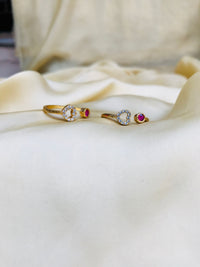 Thumbnail for Heart Shape American Diamond Toe Rings - Abdesignsjewellery