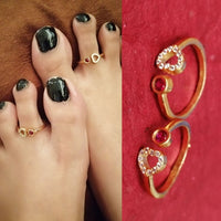 Thumbnail for Heart Shape American Diamond Toe Rings - Abdesignsjewellery