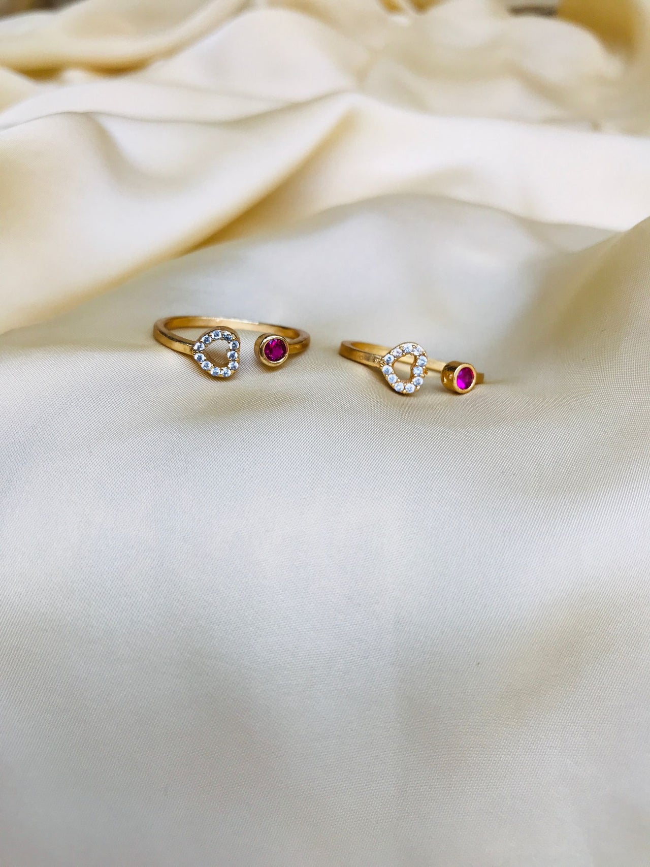 Heart Shape American Diamond Toe Rings - Abdesignsjewellery