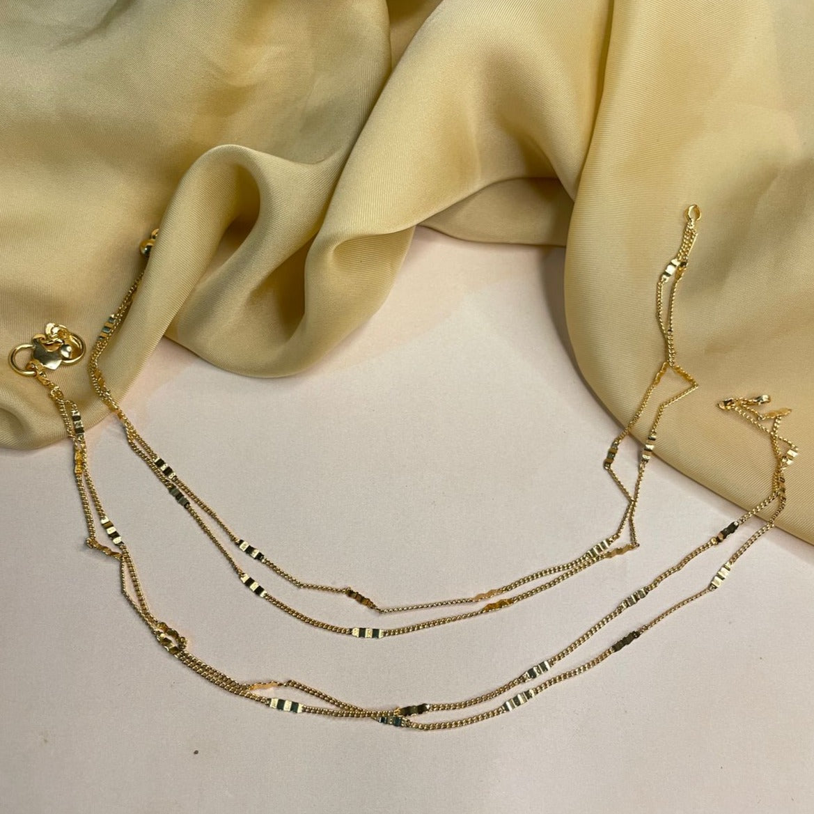 Simple Gold plated Double Layer Anklets