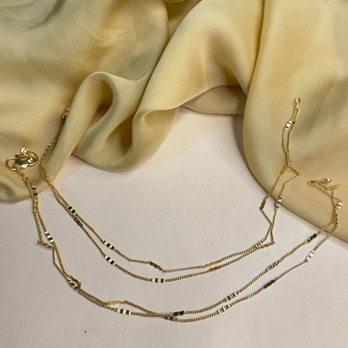 Simple Gold plated Double Layer Anklets