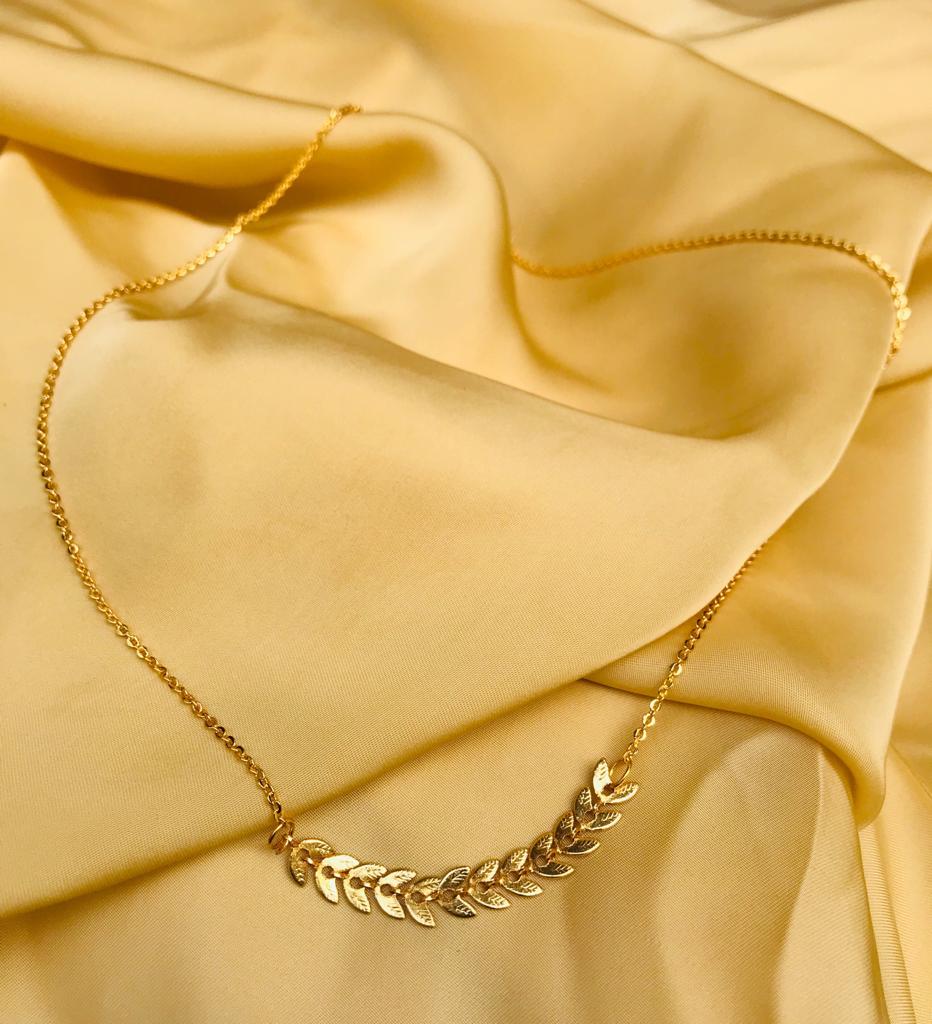 Simple Leaf Pattern Necklace - Abdesignsjewellery