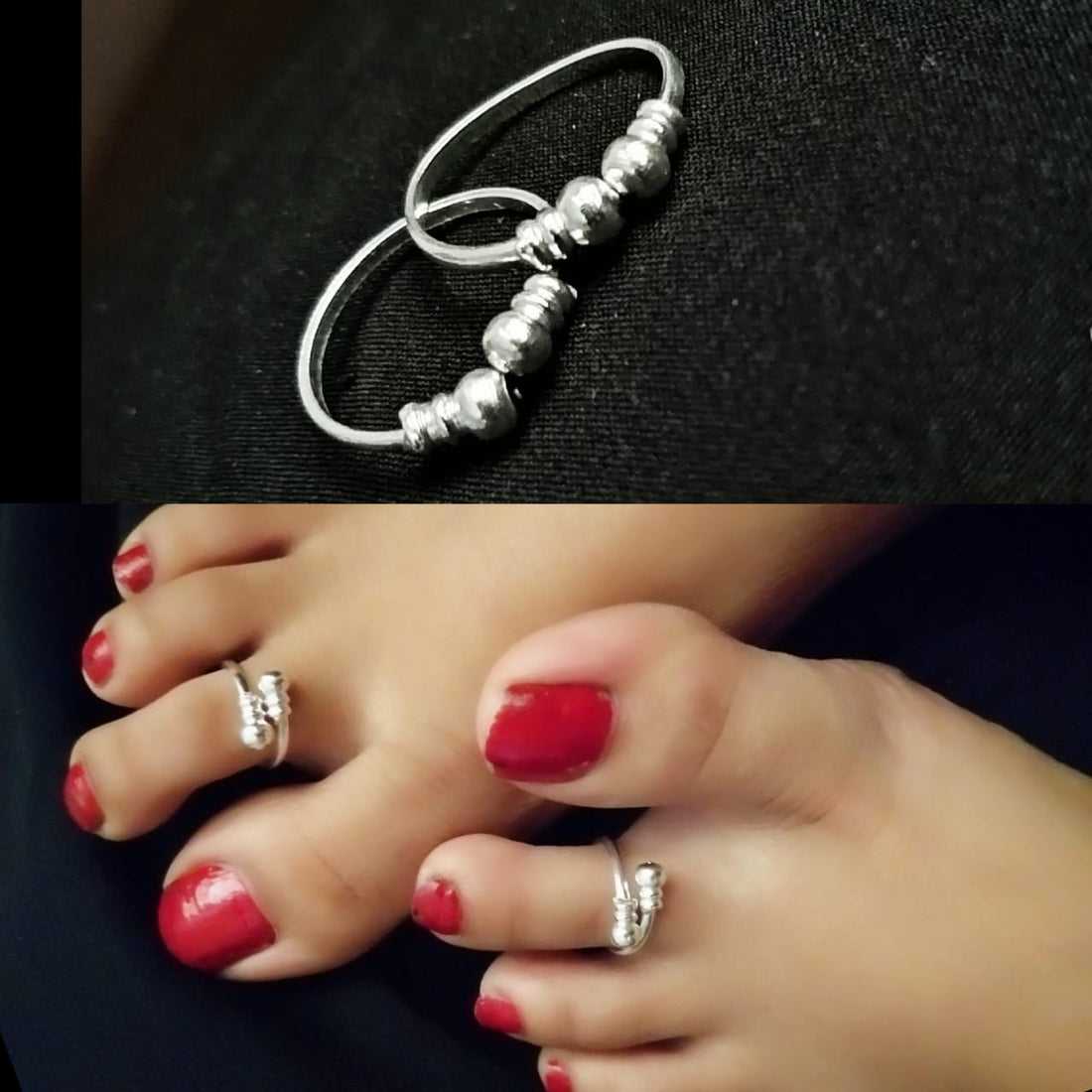 Silver Plated Round Ball Toerings - Abdesignsjewellery