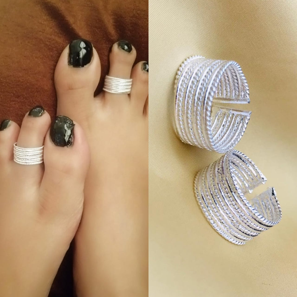 TARAASH 925 Sterling Stylish Silver Mettelu For Women | Leaf Toe Ring  |Silver Leg Ring For Women : Amazon.in: Jewellery
