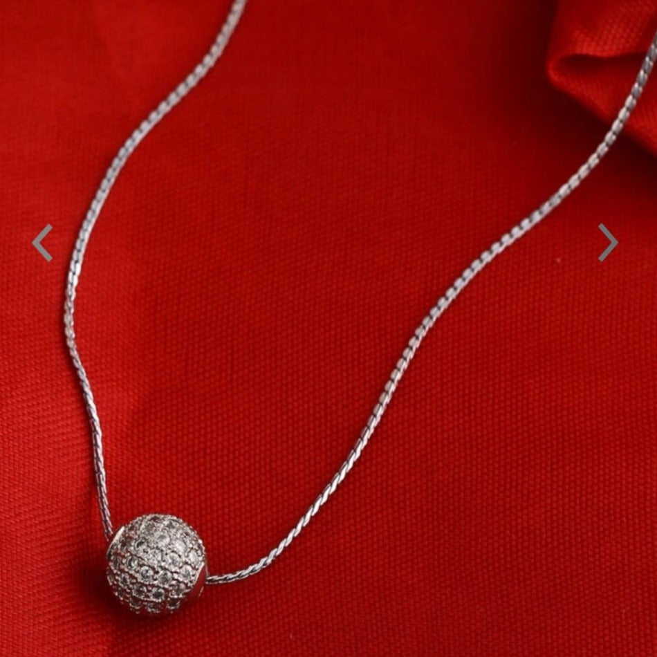 Silver Dailywear Round Pendent & Chain - Abdesignsjewellery