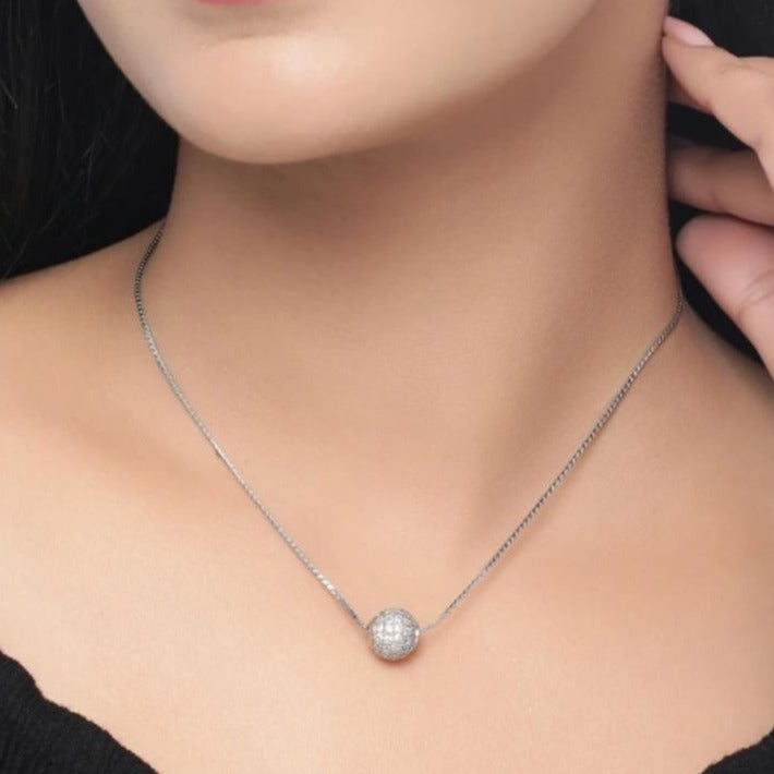 Dailywear Silver Ball Necklace - Abdesignsjewellery
