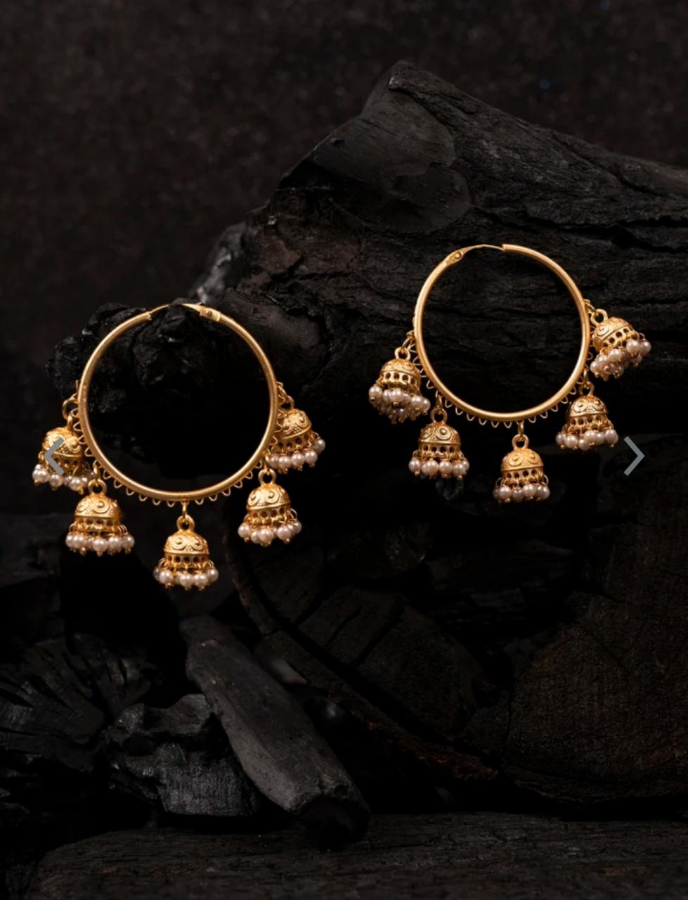 Matt Gold Round Pearl Drop Bali - Abdesignsjewellery