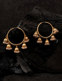 Thumbnail for Matt Gold Round Pearl Drop Bali - Abdesignsjewellery