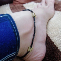 Thumbnail for Butterfly Black Stone Anklet - Abdesignsjewellery