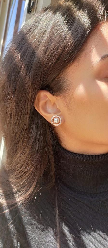Pearl American Diamond Stud Earring - Abdesignsjewellery