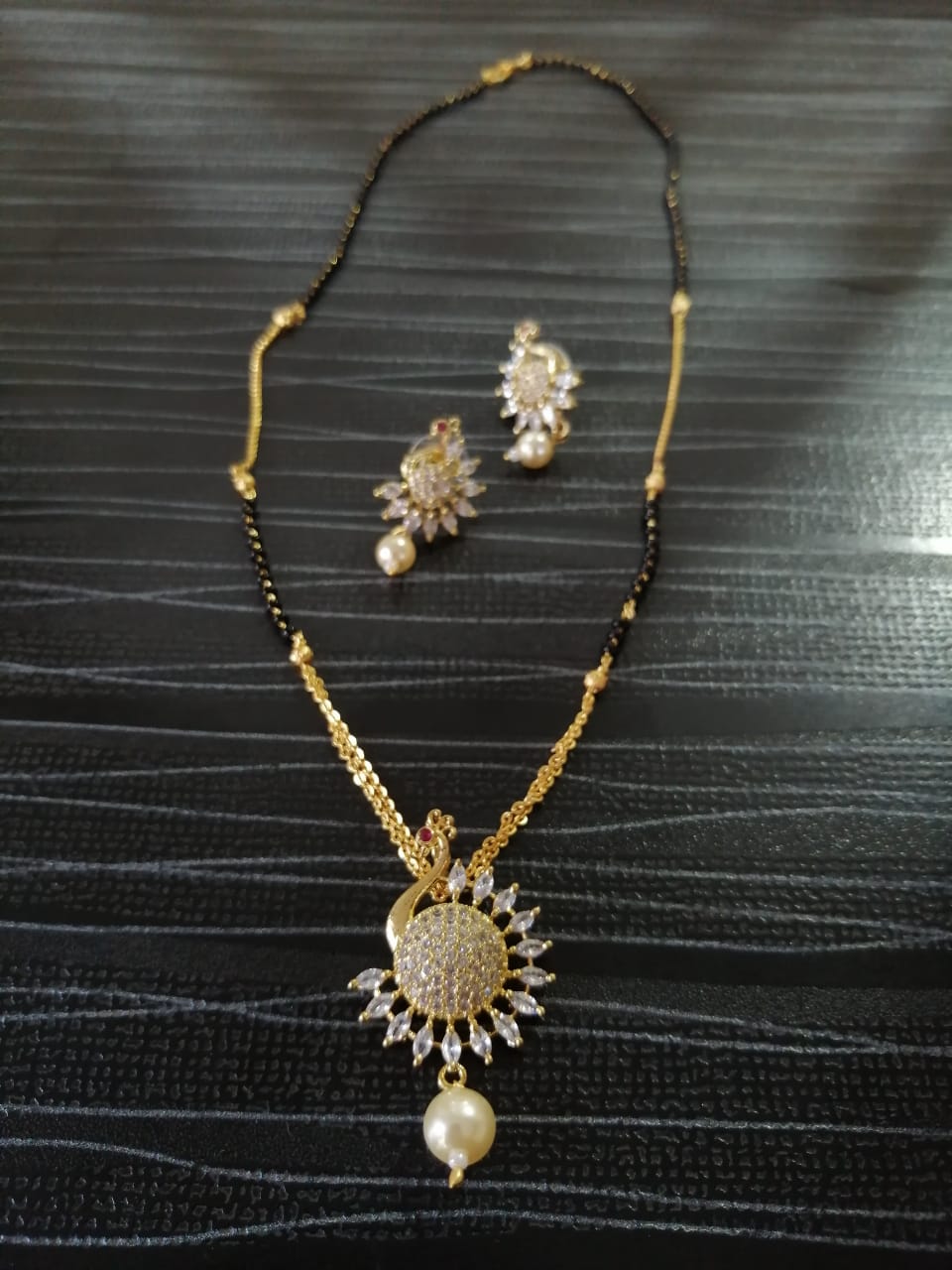 Fancy Peacock Diamond Mangalsutra - Abdesignsjewellery