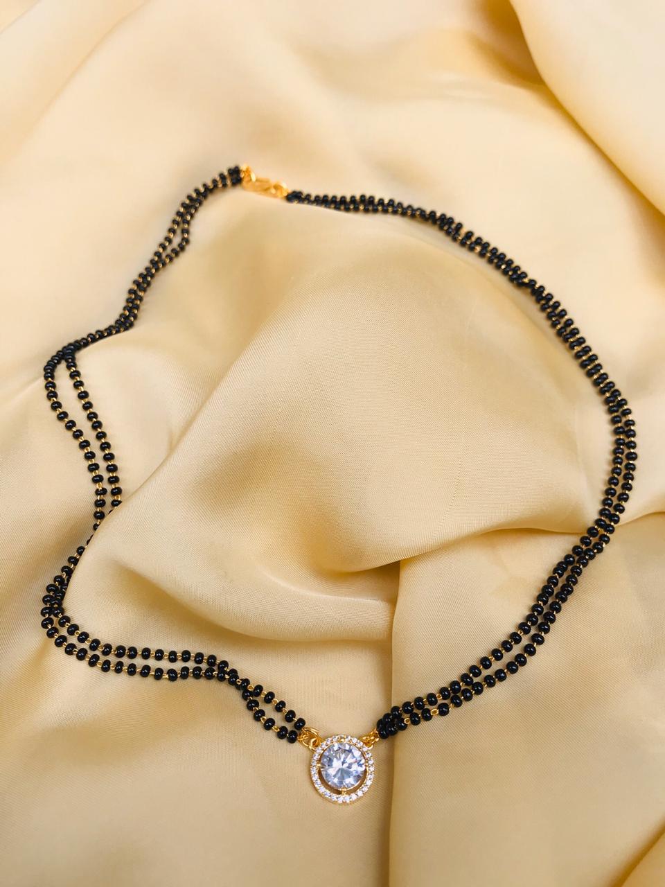 Golden Plated Crystal Mangalsutra - Abdesignsjewellery