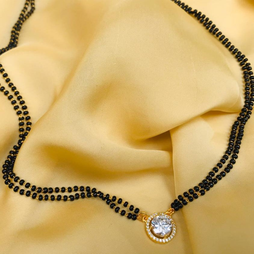 Golden Plated Crystal Mangalsutra - Abdesignsjewellery