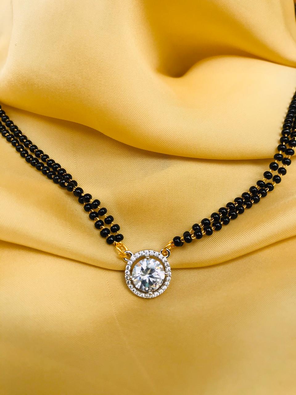 Silver Single Stone Mangalsutra - Main Image