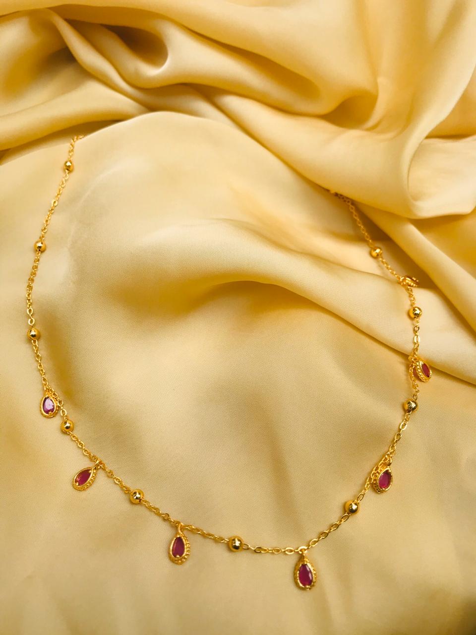 Pink Gold Dailywear Drop Necklace