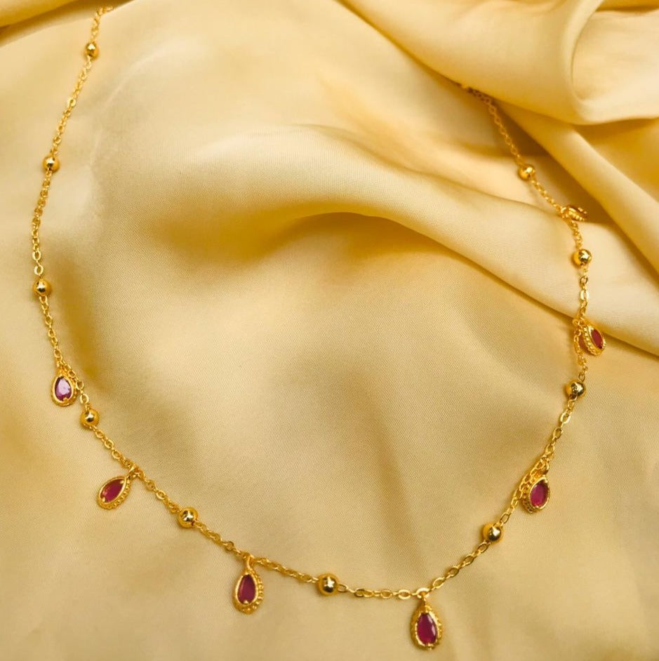 Pink Gold Dailywear Drop Necklace