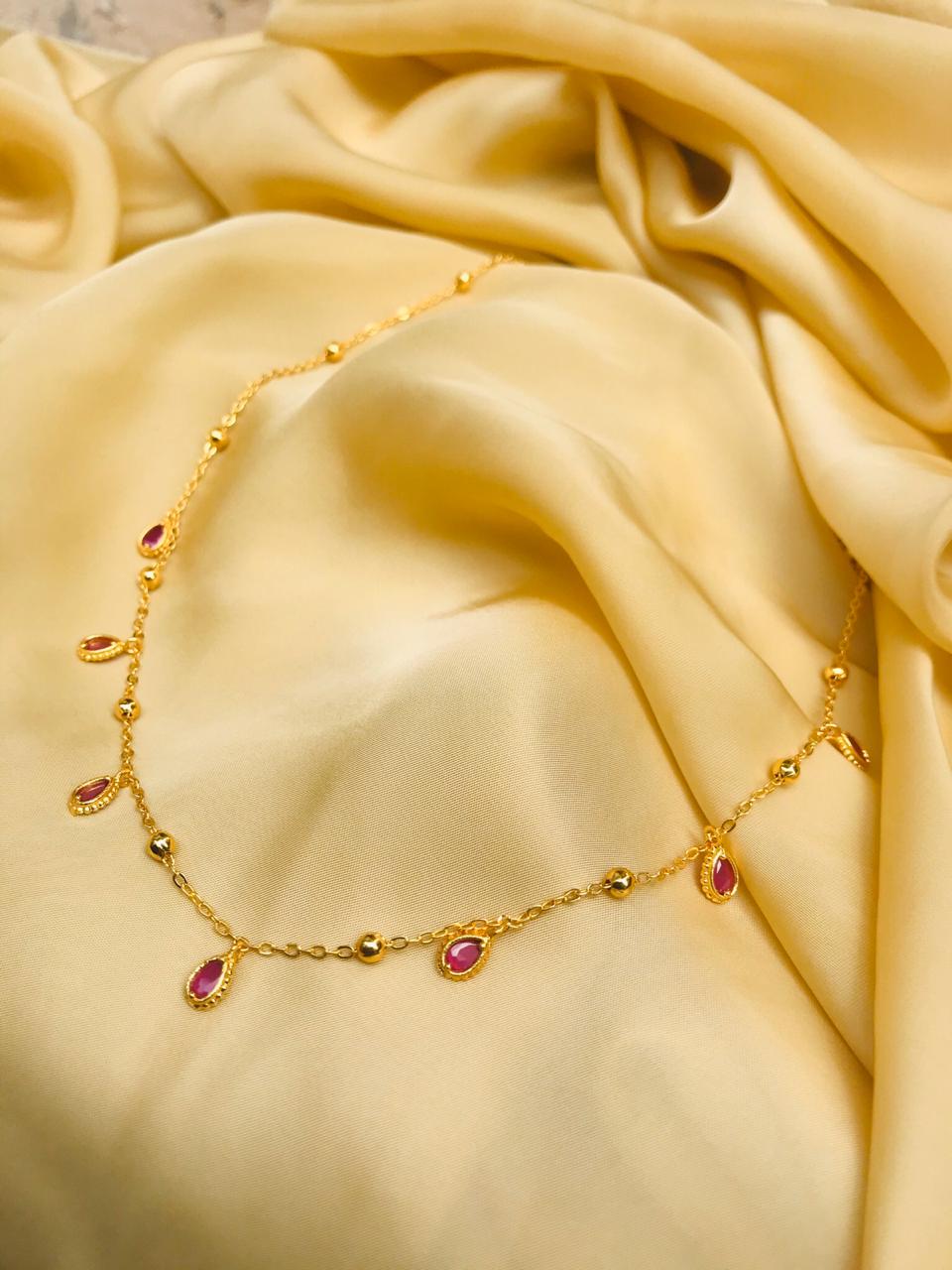 Pink Gold Dailywear Drop Necklace