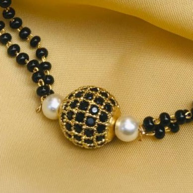 Black Ball Hand Mangalsutra - Abdesignsjewellery