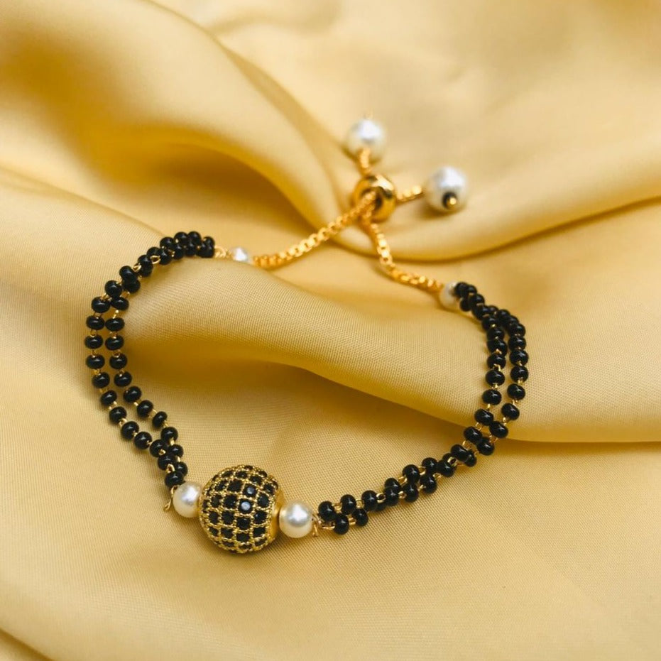 Black Ball Hand Mangalsutra - Abdesignsjewellery