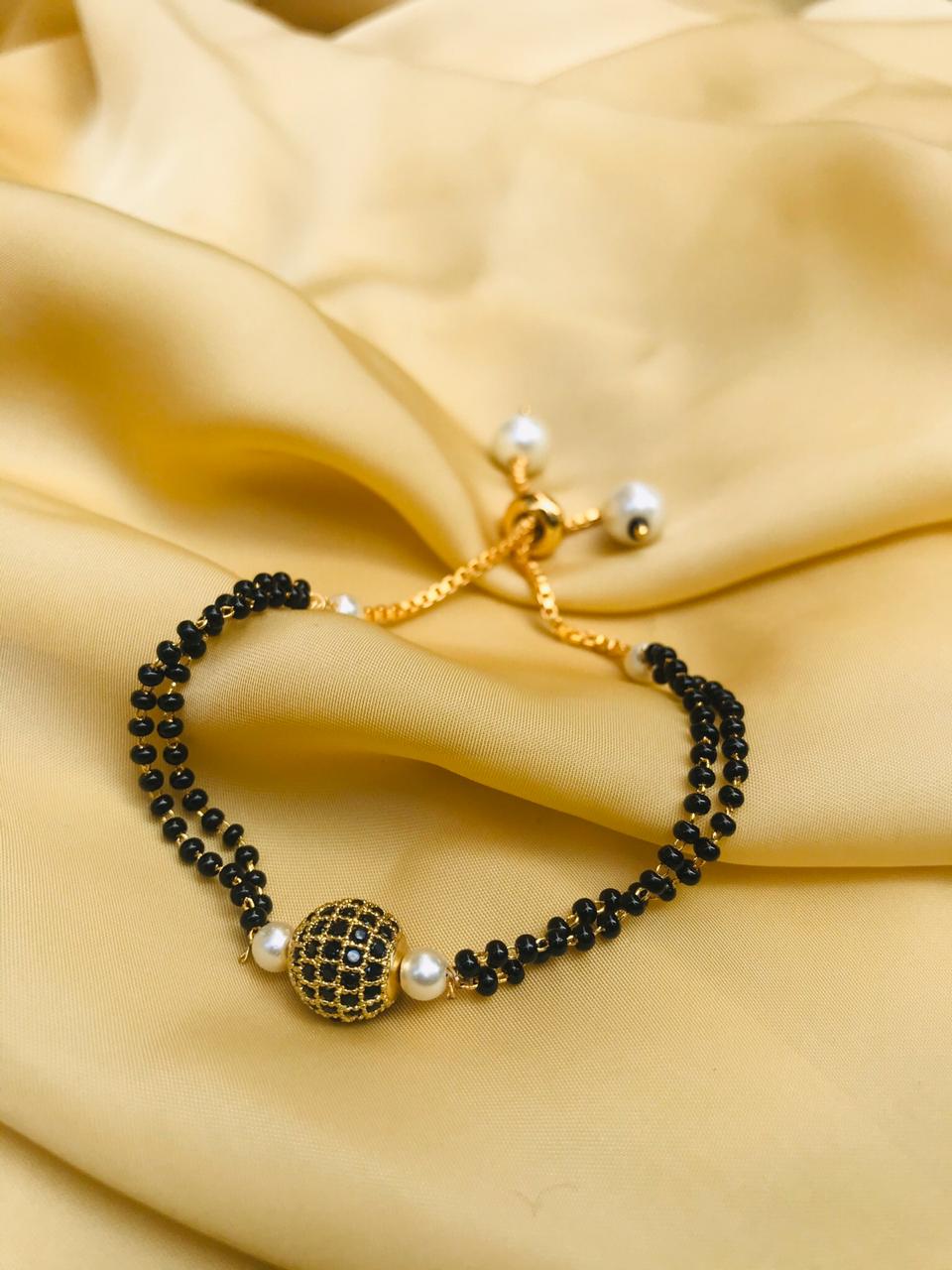 Black Ball Hand Mangalsutra - Abdesignsjewellery