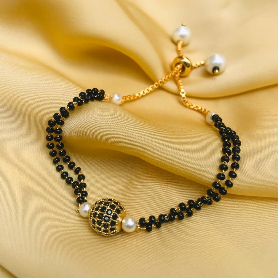 Black Ball Hand Mangalsutra - Abdesignsjewellery