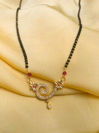 Thumbnail for Floral Gold American Diamond Mangalsutra