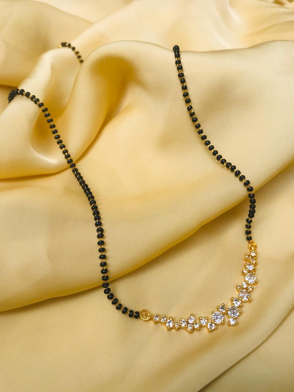 American Diamond Flower Mangalsutra