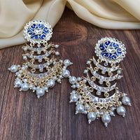 Thumbnail for Blue Kundan Earrings Ruby Earrings - Abdesignsjewellery