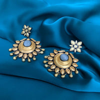 Thumbnail for Artificial Handmade Matt Gold Flower Design Earring - Abdesignsjewellery