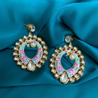 Thumbnail for Green Kundan Pearl Earrings
