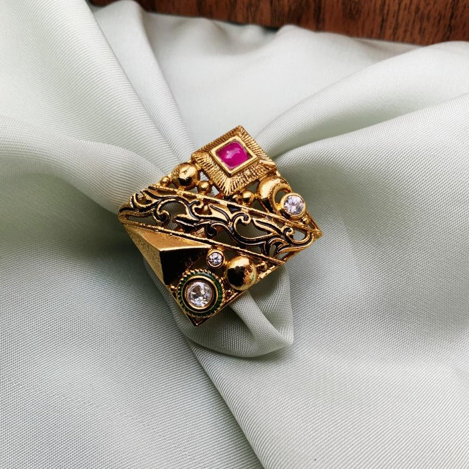 Antique Square Shape Diamond Fancy Ring - Abdesignsjewellery