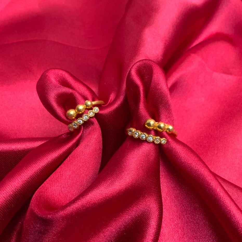 Beautiful Simple Design Golden Toe Ring - Abdesignsjewellery