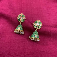 Thumbnail for Magnificent Green Meenakari Earring
