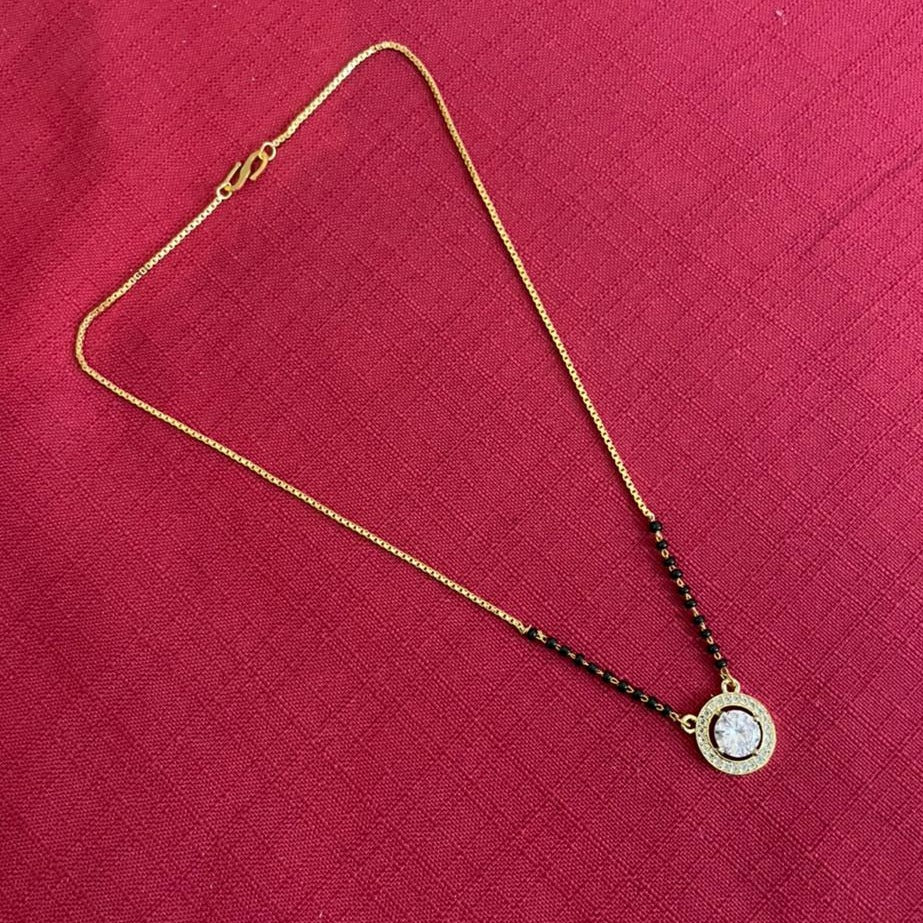 Attractive AD Round Stone Mangalsutra - Abdesignsjewellery