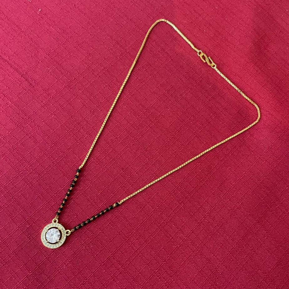 Attractive AD Round Stone Mangalsutra - Abdesignsjewellery