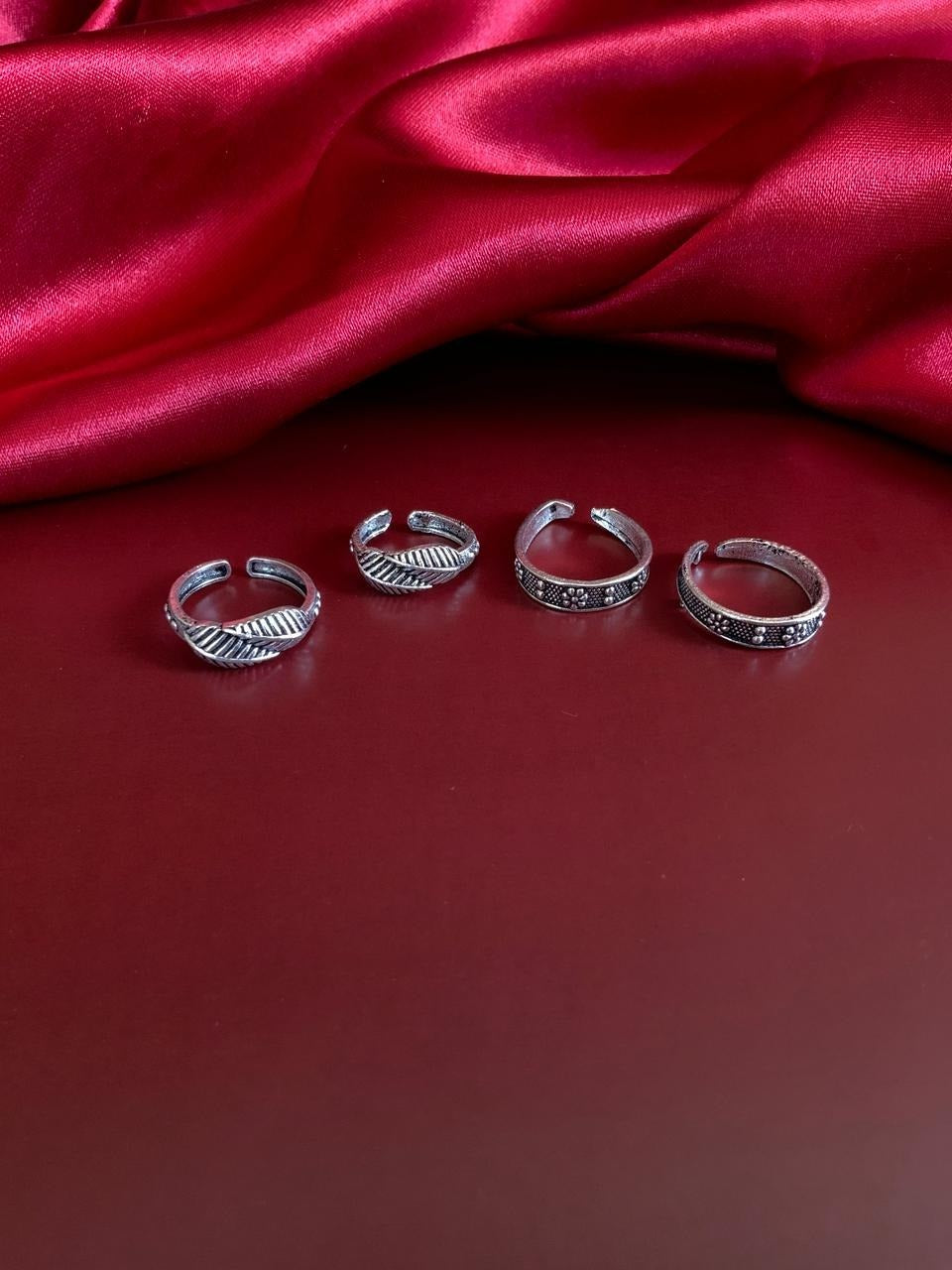 Adjustable German Silver 2 Toe Rings Combo - Abdesignsjewellery