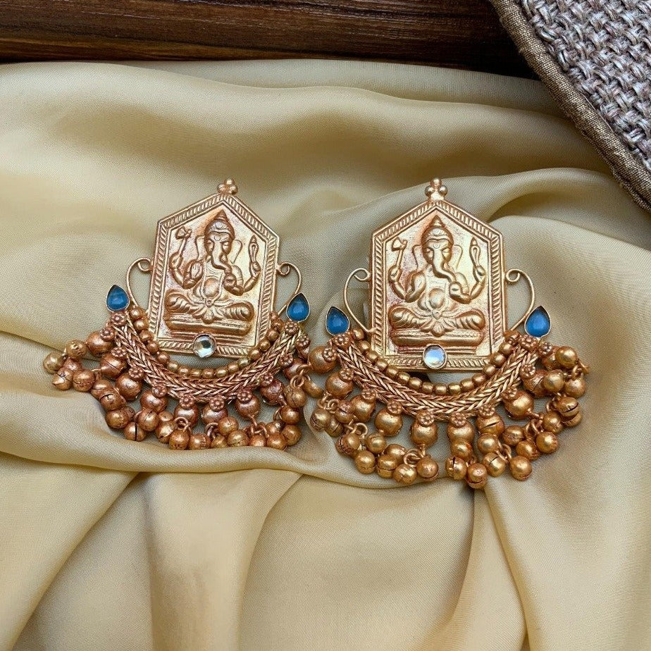 Antique Statue Ganesha Earring For Women - Abdesignsjewellery