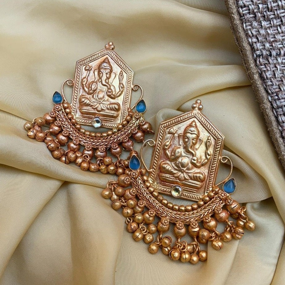 Antique Statue Ganesha Earring For Women - Abdesignsjewellery