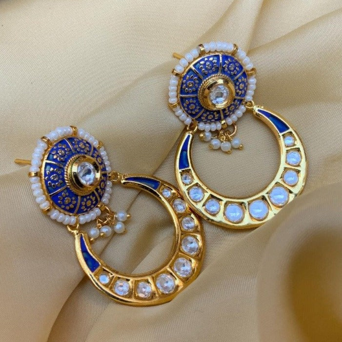 Blue Indian Ethnic Earring for Women