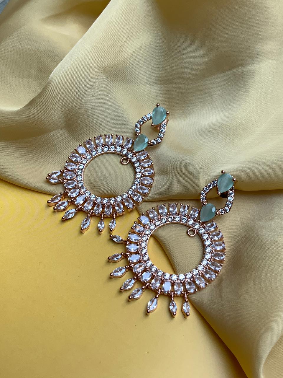 Gorgeous Rose Gold American Diamond Earrings - Abdesignsjewellery