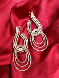 Thumbnail for Pretty Rose Gold American Diamond Earrings