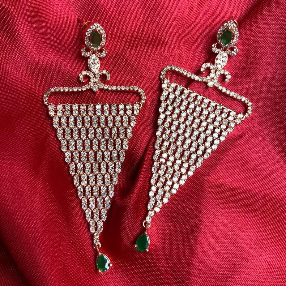 Sparkling Rose Gold American Diamond Earrings