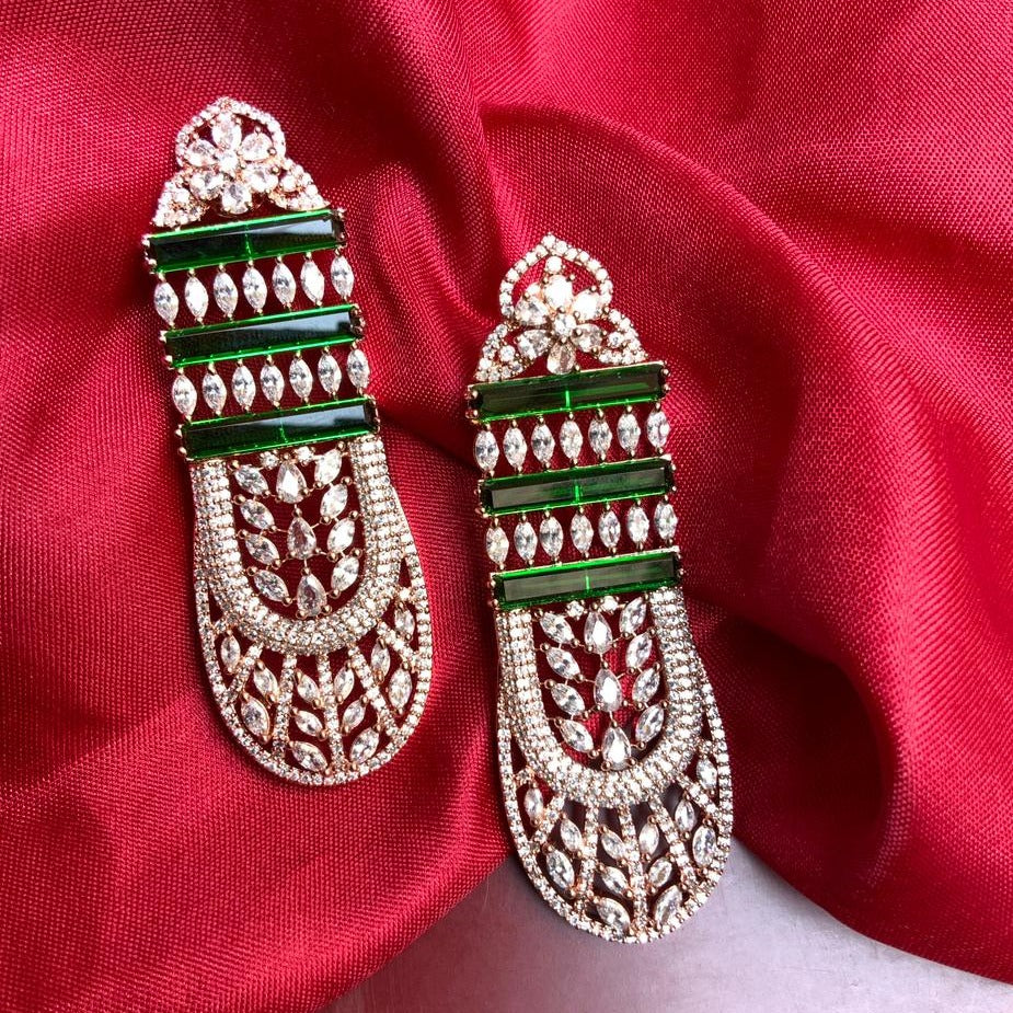 Exquisite Rose Gold American Diamond Earrings - Abdesignsjewellery