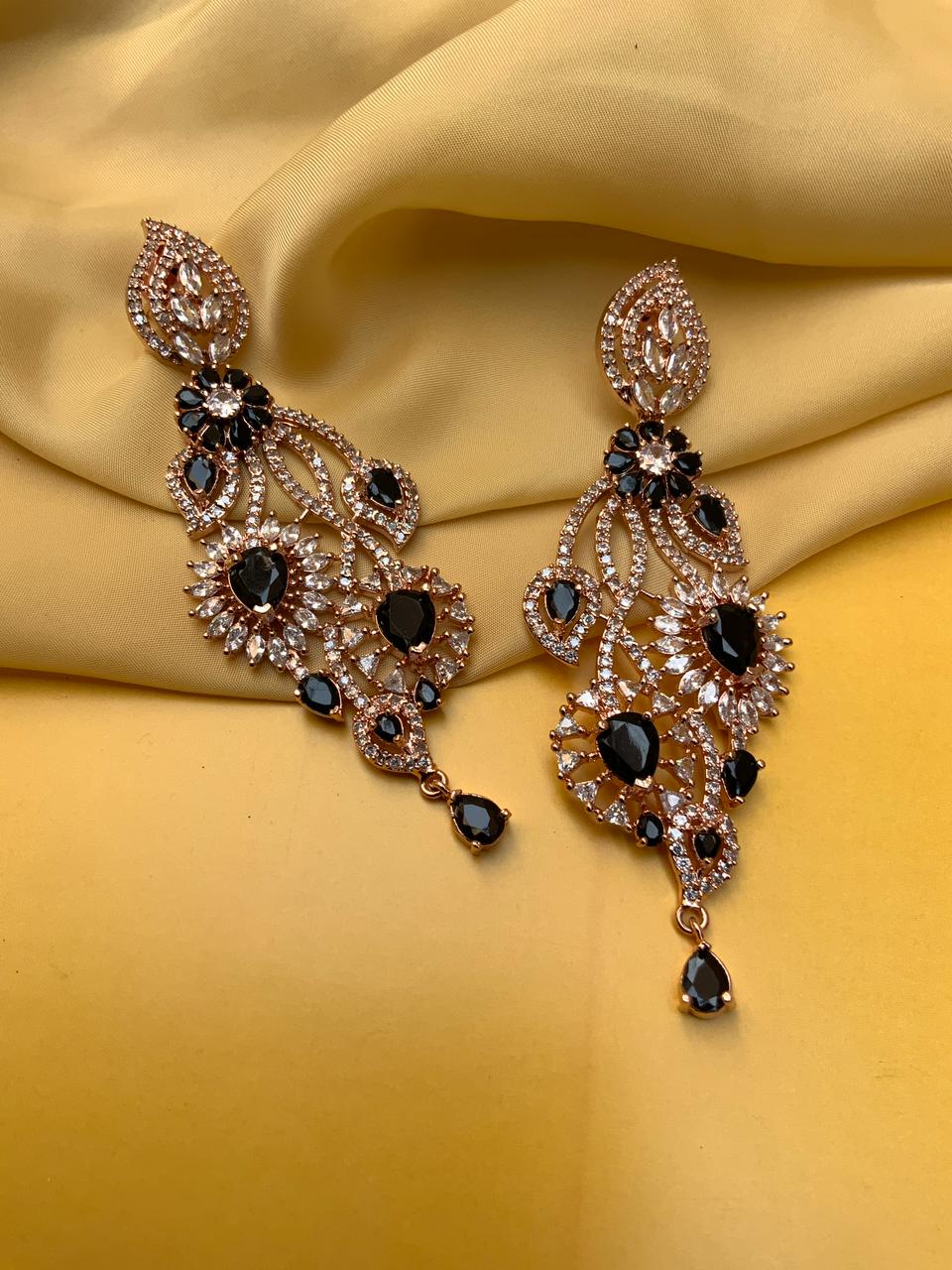 Beautiful Rose Gold American Diamond Earrings