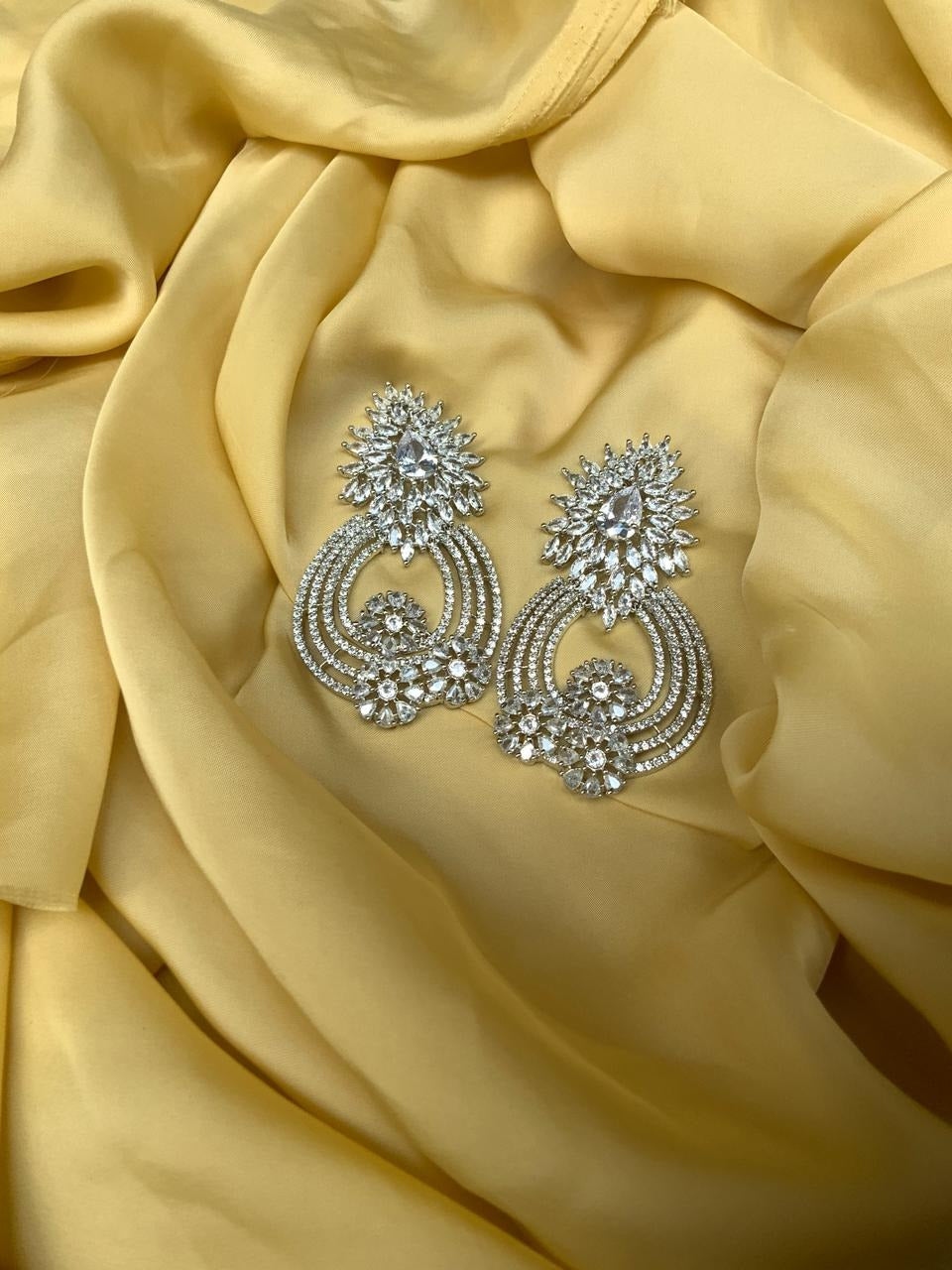 Exqusite Silver American Diamond Earrings