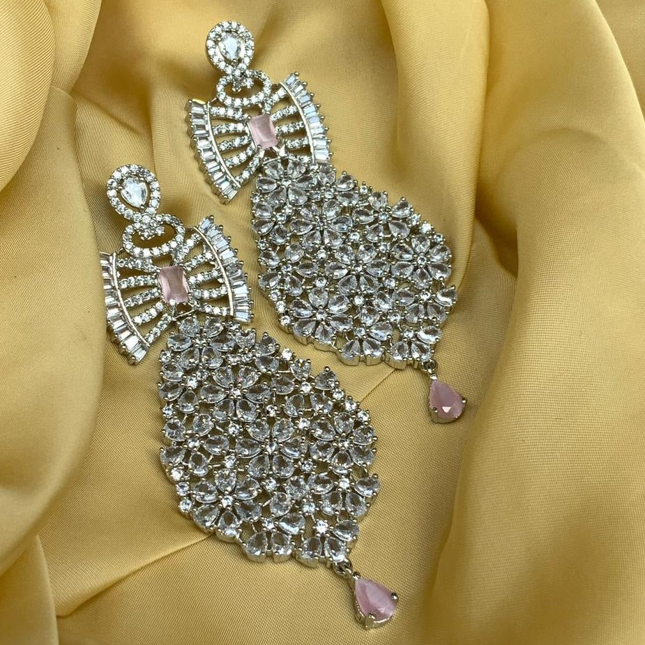 Beautiful Silver American Diamond Earrings