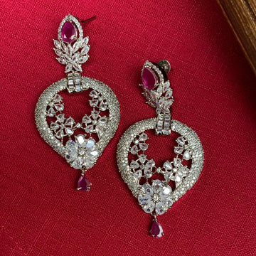 Elegant Silver American Diamond Earrings - Abdesignsjewellery