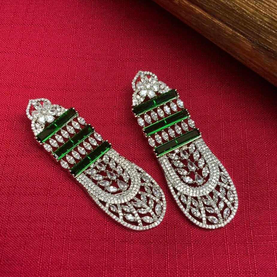 Gorgeous Silver American Diamond Earrings - Abdesignsjewellery