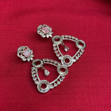 Shiny Silver American Diamond Earrings